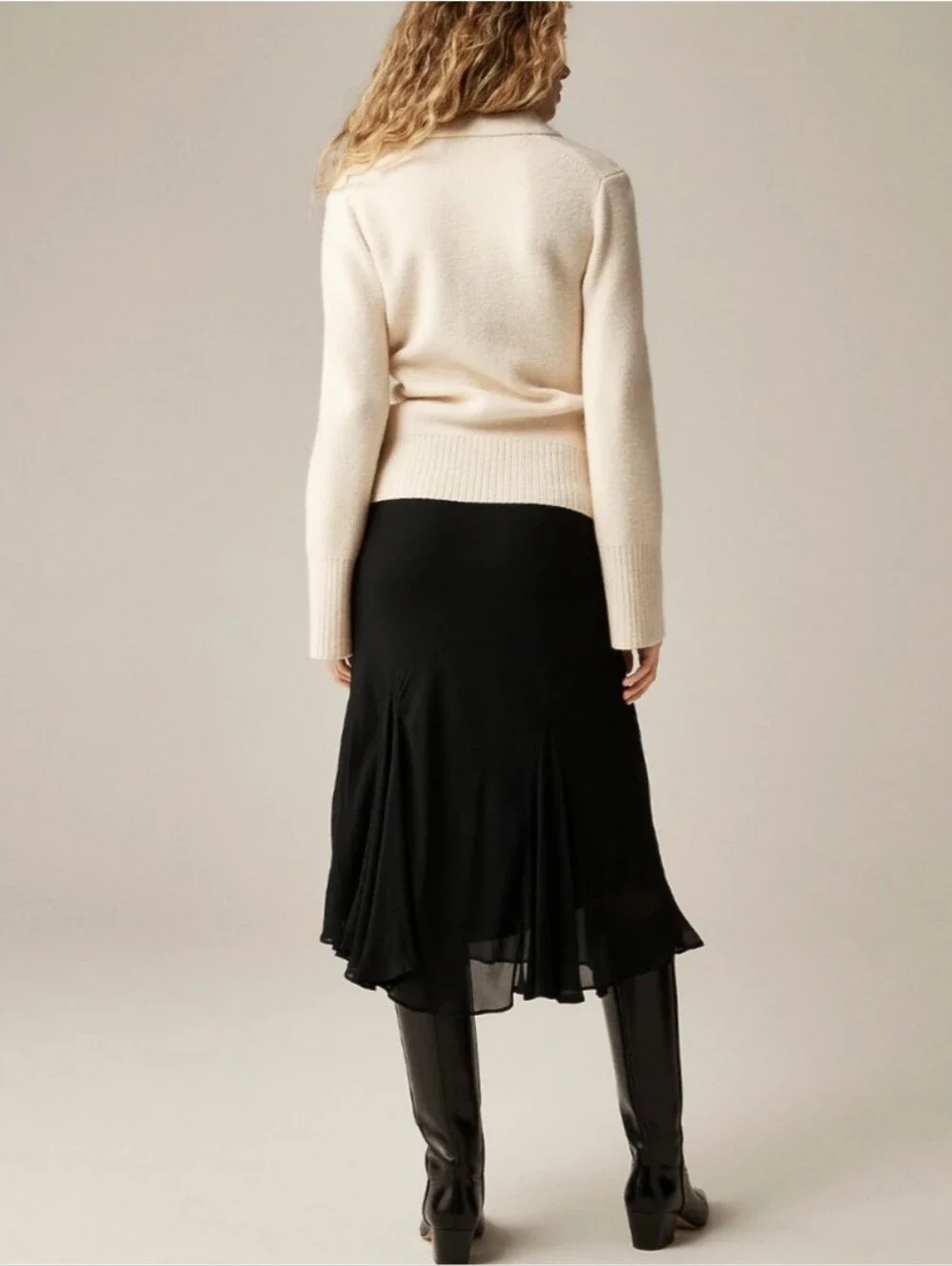 J.Crew Gwyneth Flounce-Hem Slip Skirt in Chiffon